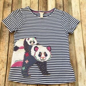 Monsoon Striped Panda Appliqué Tee